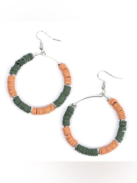 paparazzi Jewelry - Skillfully Stacked - Green Earrings